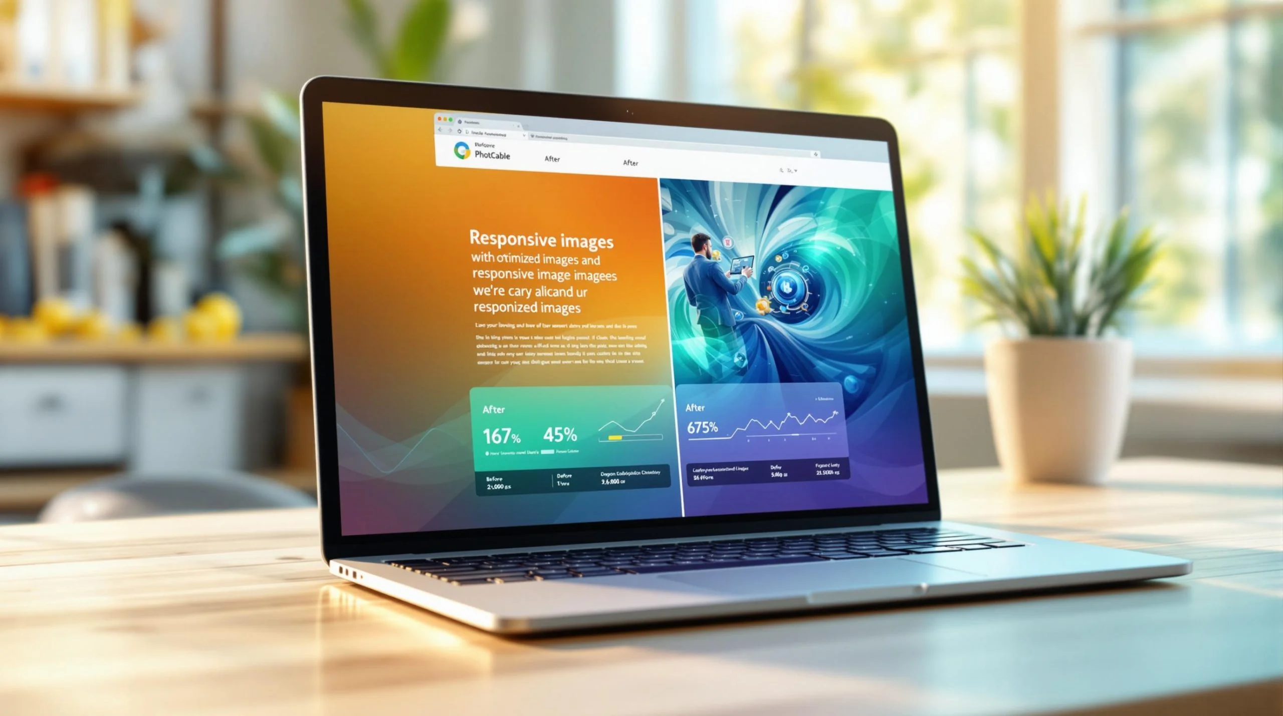 Investment analysis dashboard on a laptop